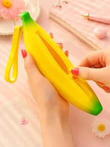 XD Cute Banana Pattern Small Bag, Zipper Coin Purse, Multi-Functional Outdoor Bag, Coin Purse, Cute Backpack Charm, Fun Girl Coin Purse, Perfect For Storing Cash, Cards And Coins, Earphone Bag - Multicolor - View 4