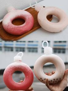 OBOVAY Botella de agua con forma de donut, taza de viaje linda a prueba de fugas de 500ml, taza de té con leche con pulsera, con anillo de asa, botella de agua deportiva a prueba de caídas, adecuada para escuela, gimnasio, deportes y actividades al aire libre, se puede dar como regalo - Multicolor - Ver 8