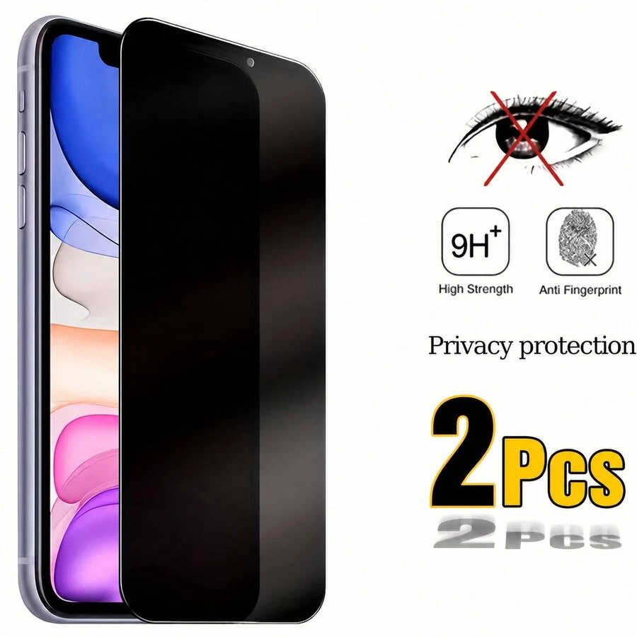 CASECOPS 2片/組 防偷窺鋼化玻璃螢幕保護貼，防窺隱私保護，全螢幕覆蓋，防指紋，防摔，防刮，隱私保護，觸感細膩，相容於 17 Pro Max/17 Pro/17 Air/17/16 Pro Max/16 Pro/16 Plus/16/15 Pro Max/14 Pro Max/13 Plus 系列 - 2Pcs - 查看 1
