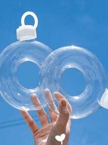 OBOVAY Botella de agua con forma de donut, taza de viaje linda a prueba de fugas de 500ml, taza de té con leche con pulsera, con anillo de asa, botella de agua deportiva a prueba de caídas, adecuada para escuela, gimnasio, deportes y actividades al aire libre, se puede dar como regalo - Multicolor - Ver 7