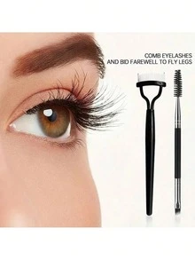 4pcs/Set 3-Head Eyebrow Grooming Comb And Mascara Brush. This Dual-Head Beauty Tool Features Three Different Brush Heads For Grooming Eyebrows, Removing Mascara Clumps, And Shaping And Refining Eyebrow Shape. - Multicolor - View 6