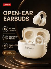 Lenovo Clip-On Earphones 2026 New Model, Open-Ear Wireless Earbuds BT5.4 Low Latency, Low Bass, Long Battery Life, Ergonomic Design, Comfortable For Long-Term Wear, Smart Noise Cancellation, Unisex, Suitable For Outdoor Sports - White - View 13