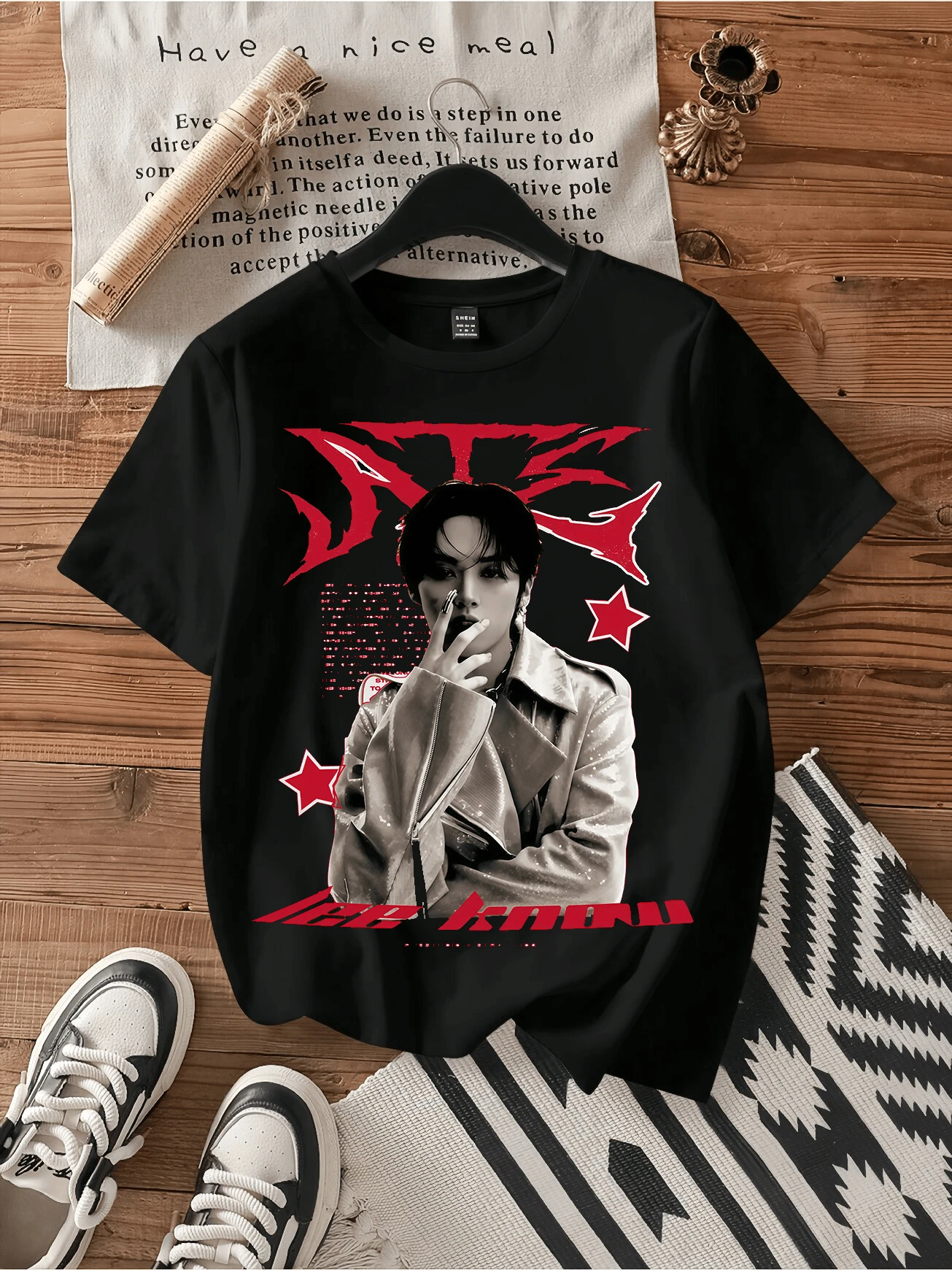 Know ATE Dominate Tour Tee Shirt Design Unisex Merch.Vintage Graphic Print Casual Cotton Short Sve T-Shirt - 黑色 - 查看 1