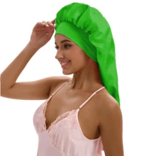 ZTZI Extra Long Sleep Bonnet, Smooth Night Hair Cap For Long Braids & Curly Hair, Wide Elastic Headband Solid Color Casual Polyester Fiber Bonnet For Daily Wear All Seasons - VC Bow 9008 - View 18