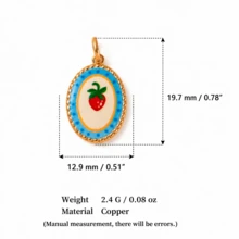 1pc Gold-Edged Printed Pendant, Exquisite Pastoral Style, 14k Gold Plated Copper Material, Suitable For Phone Case Decoration, Millennium Beach, Women's Beach Accessories - Multicolor - View 19