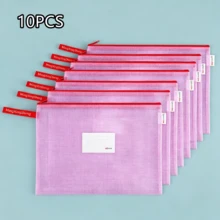 10 Stück A4 transparente wasserdichte Dokumententaschen mit Kartensteckplatz, Klassifizierungs-Dokumentenaufbewahrungstaschen für Schule, Büro & Reisen - Sätze - Übersicht 10