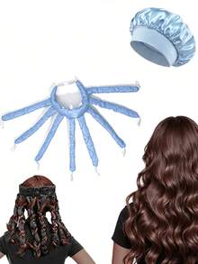 3 pezzi Fasce per arricciare i capelli senza calore per donne, arricciatore morbido senza calore, pettine a forma di Z, arricciatore per capelli lunghi durevole, adatto per acconciature fai-da-te notturne, facile da usare e alla moda, cura dei capelli notturna, strumento di bellezza alla moda, struttura morbida - Multicolore - Visualizzare 10