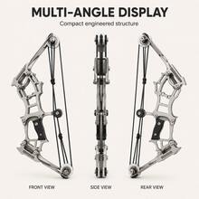 Set de arco compuesto mini con flechas de ventosa, kit portátil de práctica de tiro con diana de acero inoxidable - Incluye caja + 4 flechas - Ver 4