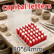 Juego de sellos de letras de arcilla polimérica, sello de arcilla de cerámica personalizado, estampado en relieve DIY, actividades familiares - Multicolor - View 20