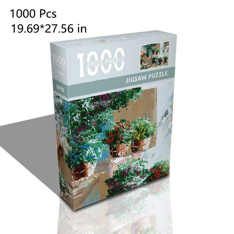 1000 Pieces Teenager Puzzle World Famous Paintings Starry Night, Quiet Corner, Blue Coast Adult Puzzle Paper Puzzle Interesting And Challenging Family Game Gift Choice Finished Size 50*70cm