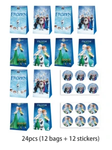 Disney 16/24件組 Frozen 主題禮品袋套組，派對用品套組，禮品包裝配件，派對禮品袋，包裝紙袋，適用於生日禮物、母親節禮物、節日禮物 - 多色 - 查看 8