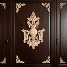 5pcs Solid Wood Carving Decals And Corner Flowers, Home Decorations, Suitable For Cabinets, Doors And Windows, Furniture, Background Walls, Porches, Offices And Other Decorations, Holiday Decorations, DIY Decorations. - Multicolor - View 7
