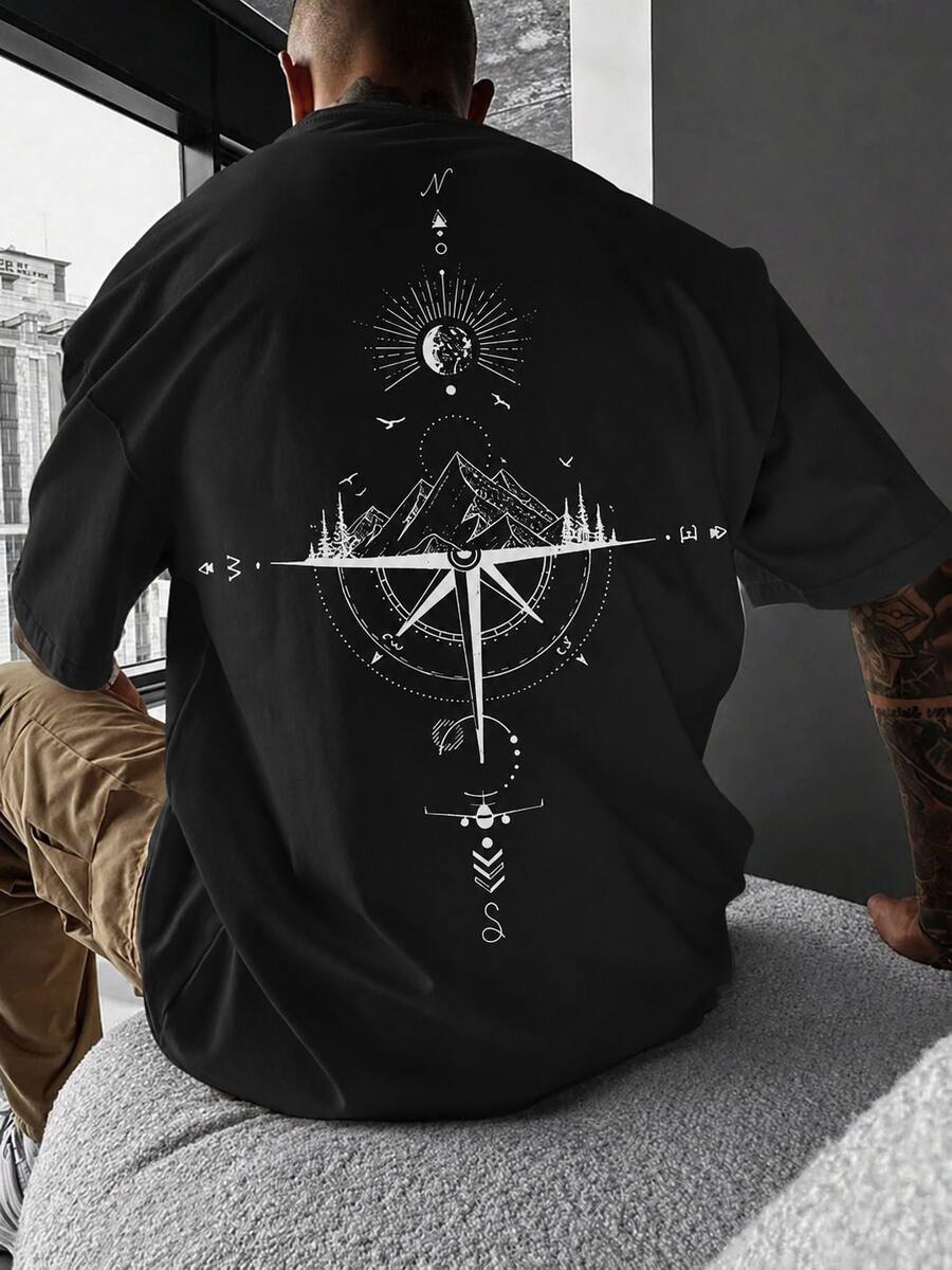 Men T-Shirts - 黑色 - 查看 1