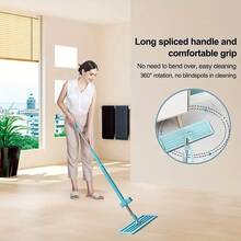 1 Set Hands-Free Flat Mop, Equipped With 5 Reusable Mop Pads, 360° Rotating Head, Dry And Wet Use, Suitable For Living Room, Bathroom, Kitchen Tile And Wood Floor Dusting Mop, Cleaning Tool, Back To School Supplies, Dusting Tool - View 3