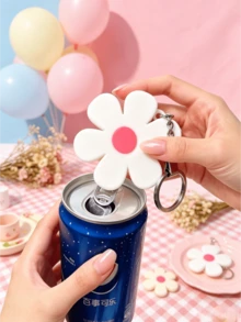 Ins Energetic Girl's Favorite Flower-Shaped Easy-Pull Can Opener, Effortless Pull Ring Opening Assistant, Portable Cute Soda Beverage Bottle Opener With Hanging Hook, Personalized Bottle Opener, Party Favor, Wedding Return Gift, Christmas Home Camping Commute Dorm Picnic Universal, Creative Daily Use Gift Item - View 2