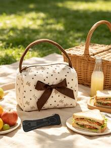 Borsa pranzo con design a fiocco per donne & ragazze - Design con apertura ampia e cerniera, facile accesso, portatile & pratica; Adatta per lavoro, ufficio, scuola, picnic & viaggi; Borsa riutilizzabile per pasti per studenti & professionisti - Multicolore - Visualizzare 14