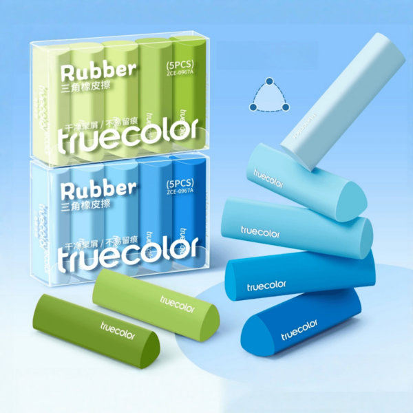 Borrador de lápiz triangular degradado, borrador de corrección de unicolor macaron sin costuras, regalo de papelería altamente atractivo, específico para exámenes, suministros de escritura y corrección, suministros de oficina y aprendizaje, suministros de regreso a la escuela, suministros de papelería escolar para dibujo de exámenes de estudiantes, regalo de vacaciones, regalo de aprendizaje