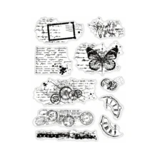 Sellos de silicona transparentes para agenda, sellos básicos de fondo vintage, sellos de goma decorativos DIY para agenda, suministros de relieve para scrapbooking - Sello de silicona - Ver 16