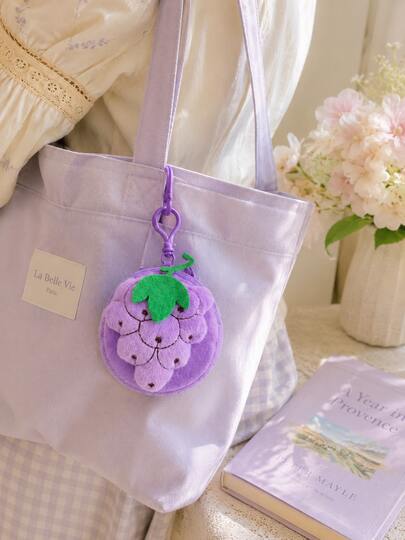 XD 12 piezas/6 piezas/3 piezas/1 pieza Monedero de dibujos animados de fresa/durazno, colgante de peluche lindo para mochila para niños, bolsa de monedas divertida para niñas, perfecto para guardar efectivo, tarjetas y monedas, bolsa para auriculares