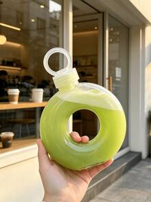 OBOVAY Botella de agua con forma de donut, taza de viaje linda a prueba de fugas de 500ml, taza de té con leche con pulsera, con anillo de asa, botella de agua deportiva a prueba de caídas, adecuada para escuela, gimnasio, deportes y actividades al aire libre, se puede dar como regalo - Multicolor - Ver 2