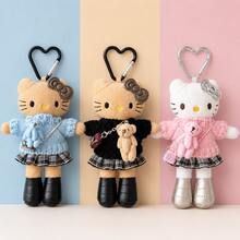 SANRIO Hello Kitty Long Leg Plush Doll Pendant | Autumn/Winter Knitted Sweater Style Bag Charm, Ins Style Girly Gift - Multicolor - View 3
