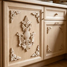 5pcs Solid Wood Carving Decals And Corner Flowers, Home Decorations, Suitable For Cabinets, Doors And Windows, Furniture, Background Walls, Porches, Offices And Other Decorations, Holiday Decorations, DIY Decorations. - Multicolor - View 9