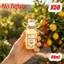 50 Sets Empty Lemon Liqueur Plastic Bottles With Gold Screw Caps, Including Lemon Stickers And Decorative Jute Rope, DIY Liqueur Containers, Amalfi Coast Country Wedding, Sicily Lemon Festival Packaging, Tuscany Farm Welcome Gifts, Souvenirs - Yellow - View 2