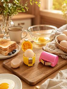 1pc Multi-Color Plastic Egg Separator, Convenient Egg Cracker, Quick Egg Cracking And Separating Tool, Kitchen Utensil For Home Kitchen Baking, Breakfast Preparation, Cake And Dessert Egg Beating - Multicolor - View 7