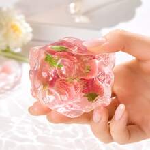 透明桃色葡萄花方塊派對小禮品，果凍感冰塊造型裝飾擺件，適合生日派對回禮、禮品袋填充物、桌面裝飾與拍照道具 - 多色 - 查看 9