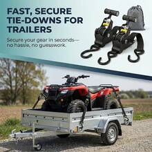 4pcs Heavy-Duty Self-Retracting Straps, Suitable For Trucks, Freight Trailers, Motorcycles, House Moving, Home Appliances, Retractable Ratchet Tie Down Straps - one-size - View 3