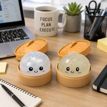 Dumpling Squishy Gitter 2Pcs Transparent Sparkle Dumpling Squishy Toy With Steamer Box, Slow Rising Stress Relief Squeeze Fidget, Sensory Calming Toy For Adults Kids - 2 pcs A - 查看 3