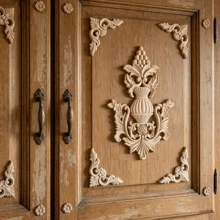 5pcs Solid Wood Carving Decals And Corner Flowers, Home Decorations, Suitable For Cabinets, Doors And Windows, Furniture, Background Walls, Porches, Offices And Other Decorations, Holiday Decorations, DIY Decorations. - Multicolor - View 10