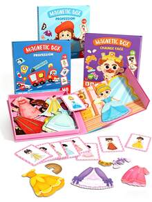 Magnetic Dress-Up Puzzle Toy, Educational Fun Game For Kids, Character Role Play Face Swap Transportation Princess Dress-Up Scene, Magnetic Dress-Up Puzzle Toy, Educational Fun Game For Kids, Character Profession Transportation Princess Dress-Up Scene, Travel-Friendly, Suitable For 3-6 Years Old Boys And Girls Christmas Gift, Halloween Gift, Holiday Gift - Multicolor - View 7