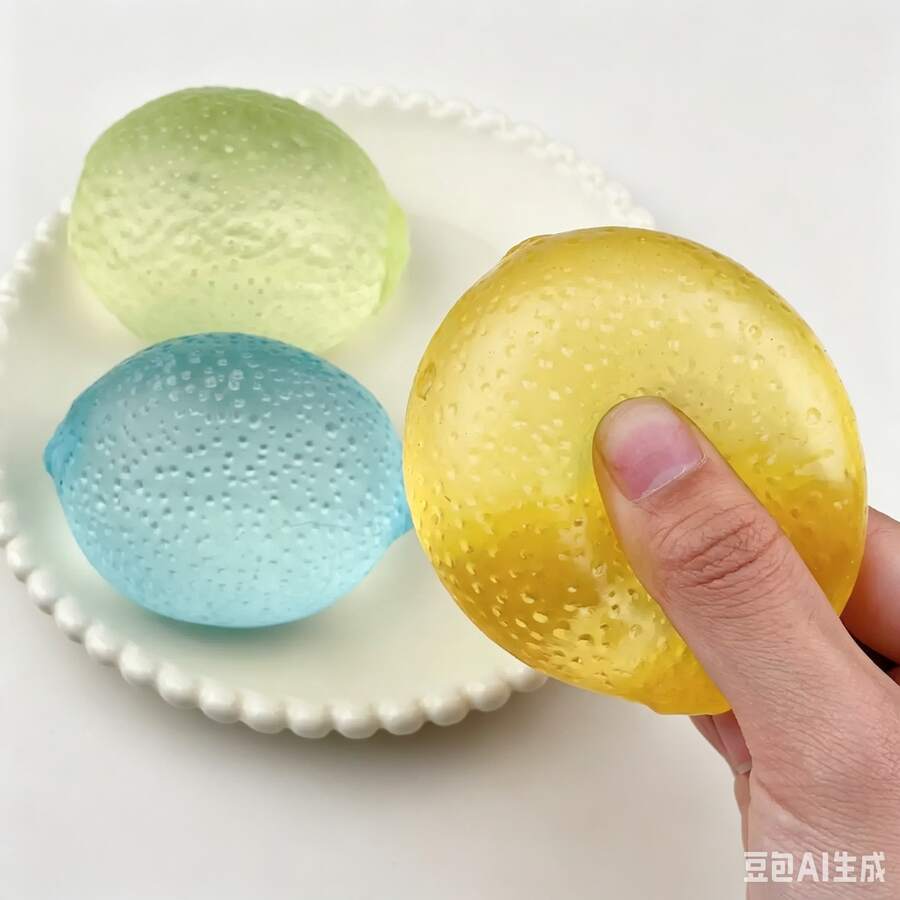 兒童教育科學玩具 高品質麥芽糖檸檬捏捏樂 紓壓玩具 仿真水果捏捏發洩工具 早教玩具 - 彩色 - 查看 1
