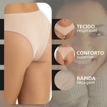 Kit com 5/10 Calcinhas De Algodão confort 100% algodao Tanga feminina - Visão 7