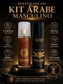 Kit Of 2 Men's Body Splashes, 200ml Each – Lion's Strength And Desert Lion | Miss Rôse - Salpicadura corporal - Ver 2