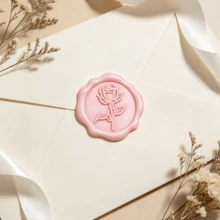 20入/包 3D玫瑰蠟封貼紙，婚禮邀請函信封封口貼，自黏珍珠粉花朵貼紙，適用於邀請函、禮品包裝 - 粉色 - 玫瑰-粉紅色 - 查看 7