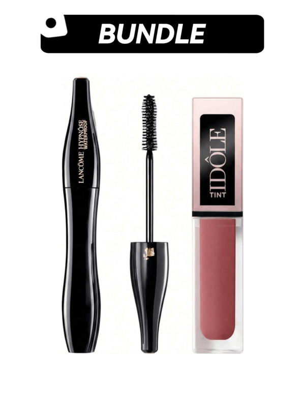 Lancôme [Makeup Bundle]Hypnôse Waterproof Volume Mascara+Idôle Tint Long Wear Liquid Eyeshadow & Eyeliner 07 Earth Red 0.2oz/6ml+0.23oz/7ml