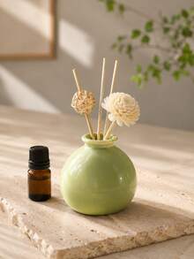 Diffusore di aromi a forma di palla rotonda stile Ins Wabi-Sabi Macaron, mini vaso sferico liscio colore macaron per fiori secchi, decorazione da scrivania per la casa - Vaso in ceramica per macaron - Visualizzare 13