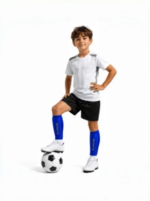 Children's Football Shin Guard Set, Includes Shin Guard Pads, Shin Guard Sleeves And Long Football Socks, Suitable For 3-12 Years, First Day Of School - Multicolor - View 8
