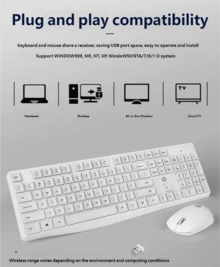 HP Wireless Keyboard And Mouse Combo, Office Mouse And Keyboard, Long Battery Life, Portable For Indoor And Outdoor Use, Durable, Computer Keyboard And Laptop Keyboard Mouse Set, Original HP CS10 - View 5