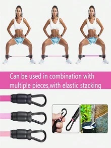 6pcs Ankle Resistance Bands With Cuff Resistance Bands, Suitable For Workout, Hip Exercise Equipment, Sports Rings For Kickback Hip Joint Fitness Training Cable Ankle Straps And Glute Exercise Equipment - A - View 6