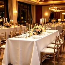 1pc White Tablecloth, Dining Table Cloth, Party Tablecloth, Solid Color Banquet Wedding Tablecloth, Living Room Tablecloth, Ceremonial Tablecloth, Celebration Tablecloth - White - View 10