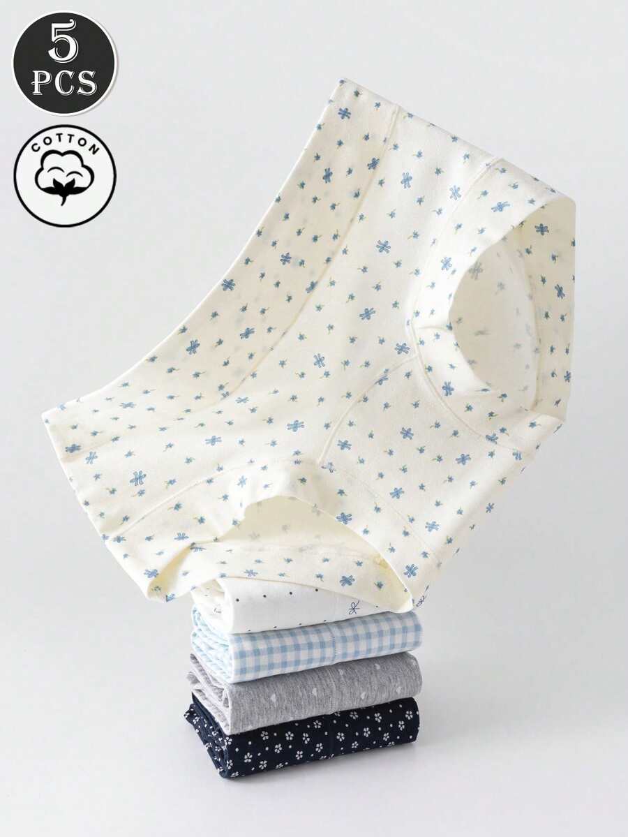 Quần lót nữ cotton họa tiết hoa nơ dễ thương, không đường may, cạp vừa, che phủ toàn bộ - Nhiều màu - Xem 1