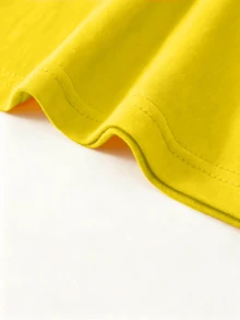 Japanese Minimal Tee, Oversized 180g Pure Cotton, Everyday Relaxed Crew Neck For Men - 黃色 - 查看 6