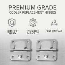 4PCS Stainless Steel Cooler Hinge Replacement Kit With Screws, Heavy Duty Rust-Proof Ice Chest Repair Parts, Universal Fit For Camping Coolers Outdoor Accessories - Silver - View 2