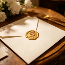 20入/包 3D玫瑰蠟封貼紙，婚禮邀請函信封封口貼，自黏珍珠粉花朵貼紙，適用於邀請函、禮品包裝－棕色 - 玫瑰-棕色 - 查看 8