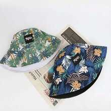 1pc Summer Fashion Printed Reversible Bucket Hat, Spring/Summer Versatile Sun Protection Beach Hat, Personalized Hat - Multicolor - View 9