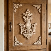 5pcs Solid Wood Carving Decals And Corner Flowers, Home Decorations, Suitable For Cabinets, Doors And Windows, Furniture, Background Walls, Porches, Offices And Other Decorations, Holiday Decorations, DIY Decorations. - Multicolor - View 6