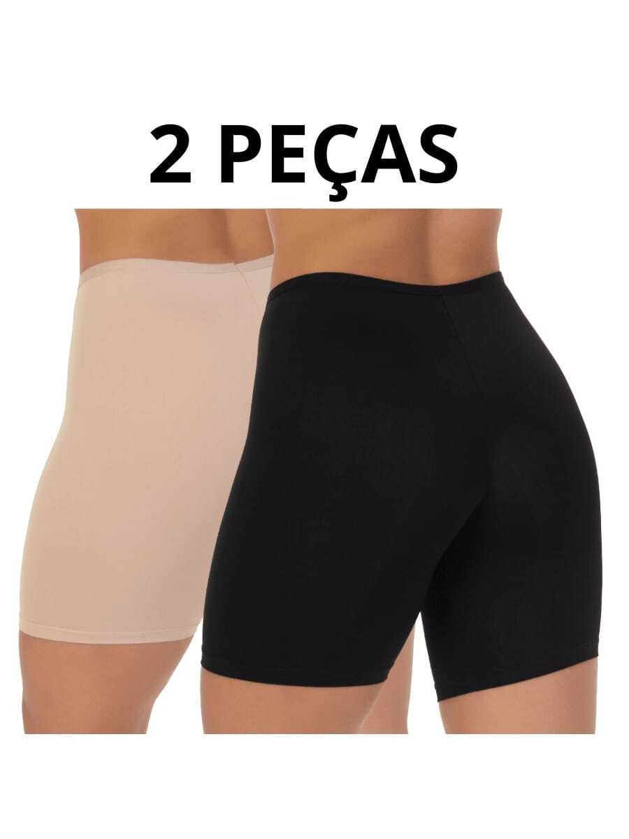 Kit 2 Short Anágua Segunda Pele Bermuda Poliamida premium sob Vestido  estilo Ciclista Não marca